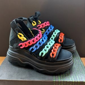 KOI Footwear Gladiator Rainbow Chain Sandal
